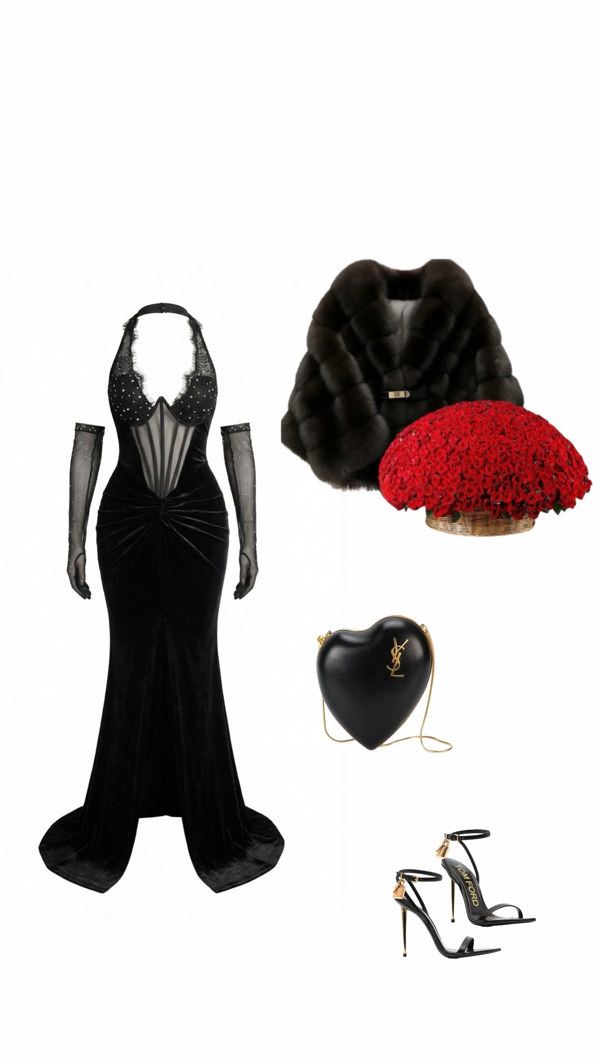 Noara maxi dress in velvet