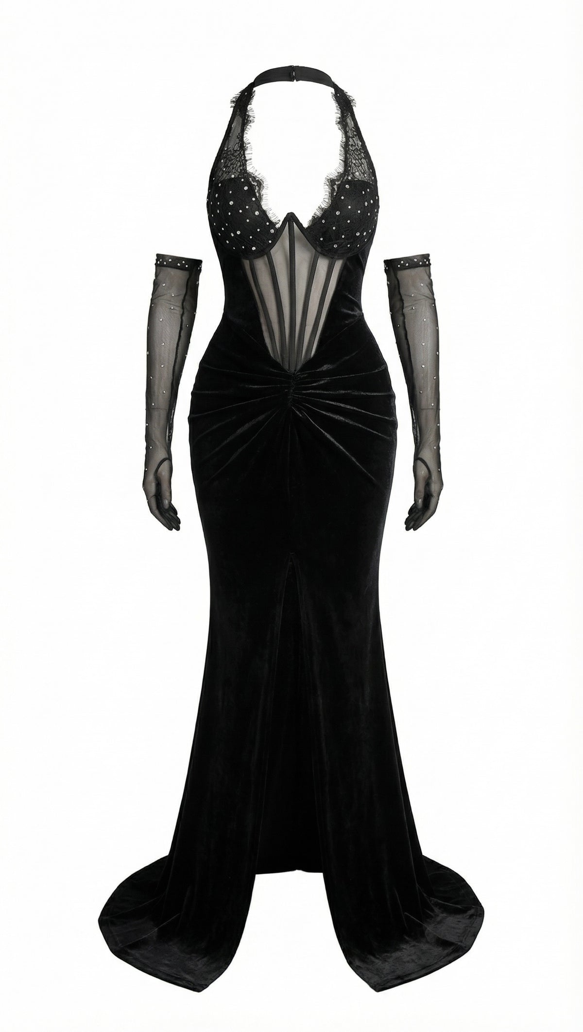 Noara maxi dress in velvet