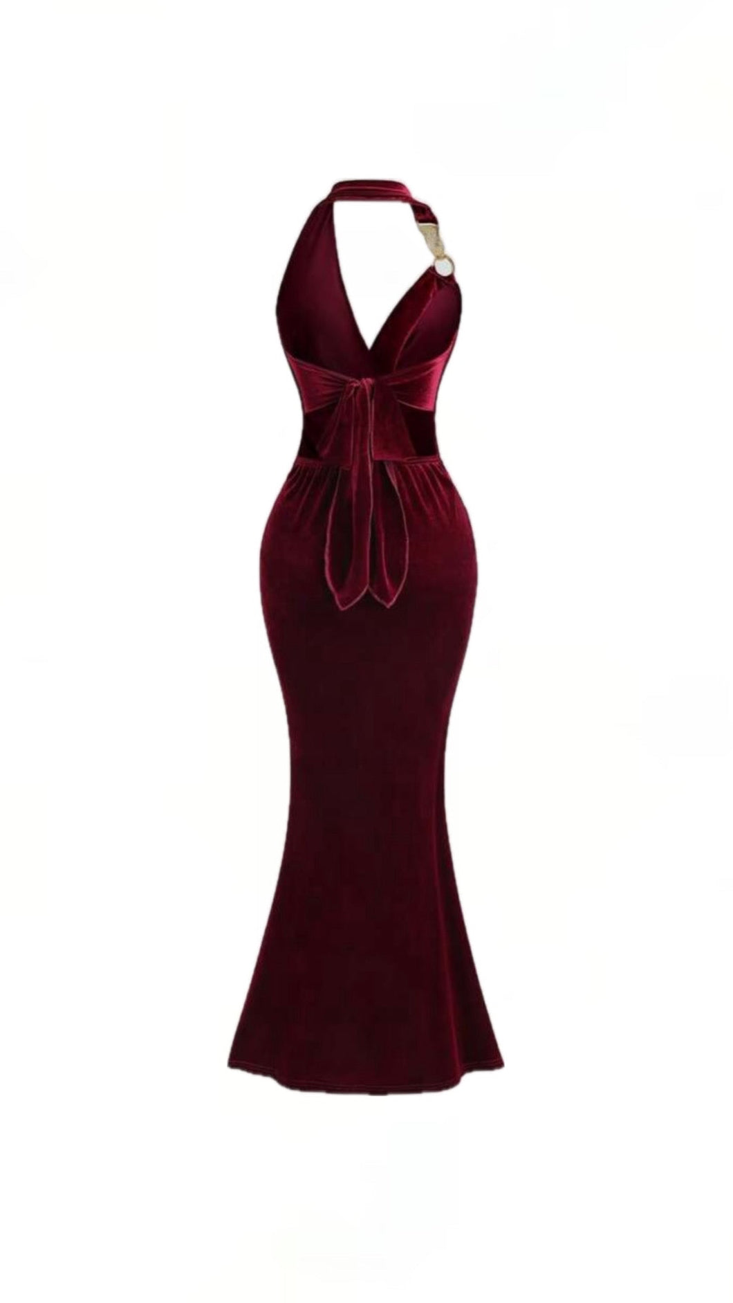 Grace maxi dress in burgundy velvet