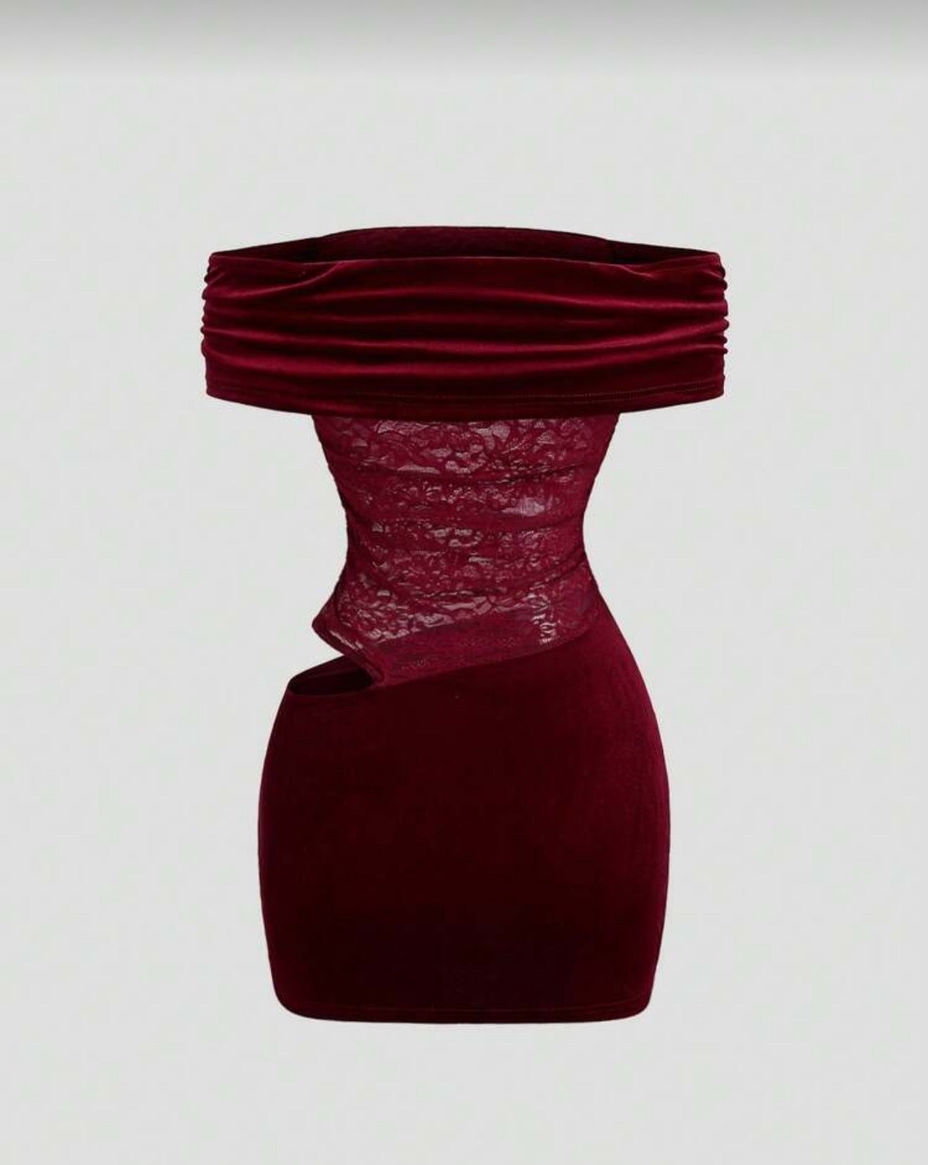 Leyla mini dress in lace & velvet