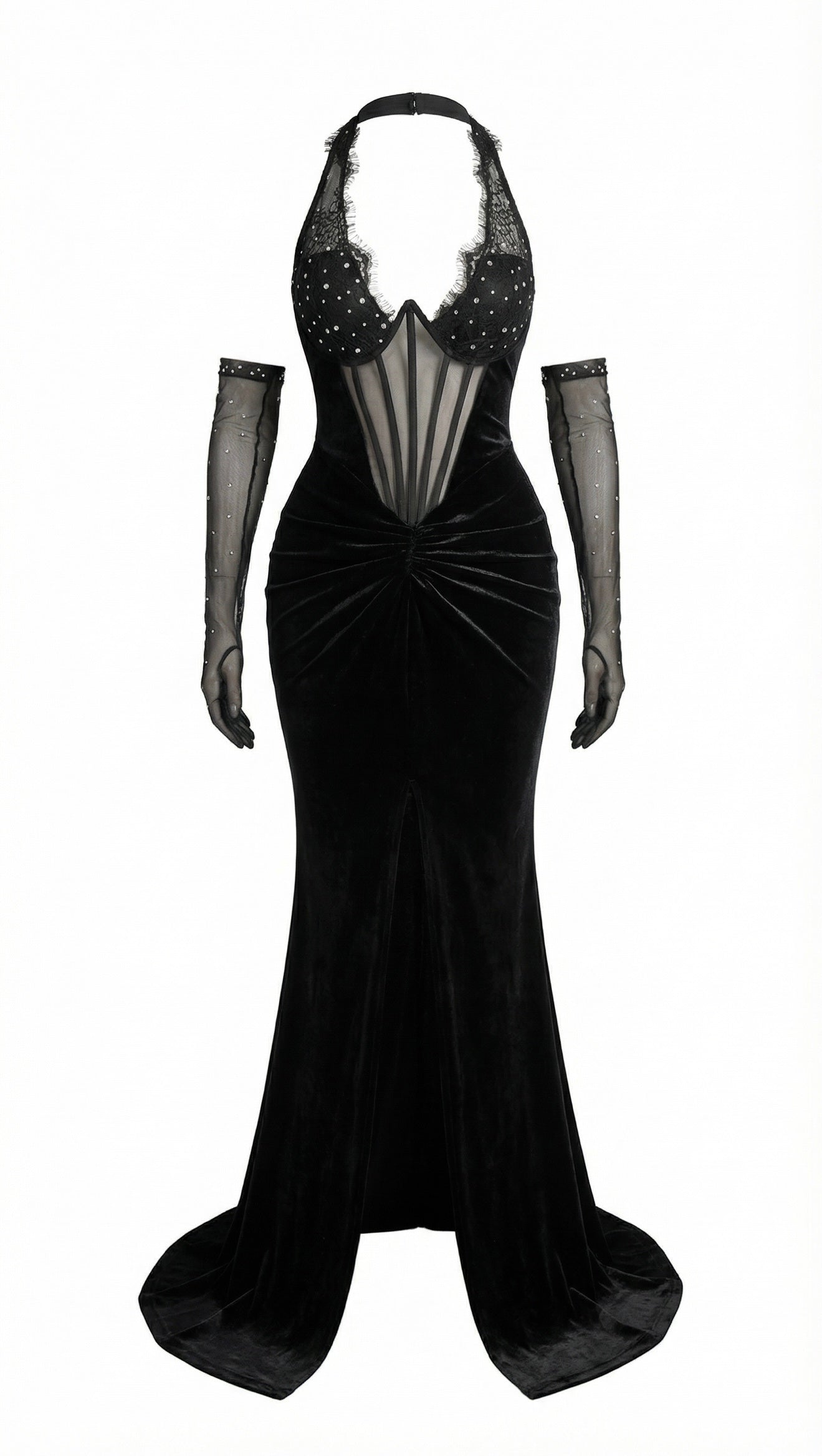 Noara maxi dress in velvet