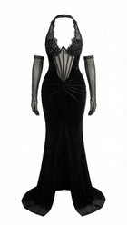 Noara maxi dress in velvet