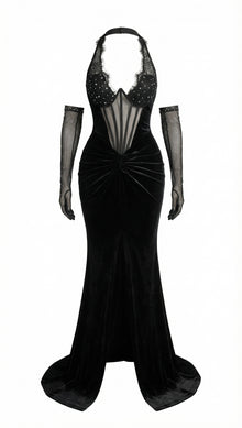 Noara maxi dress in velvet