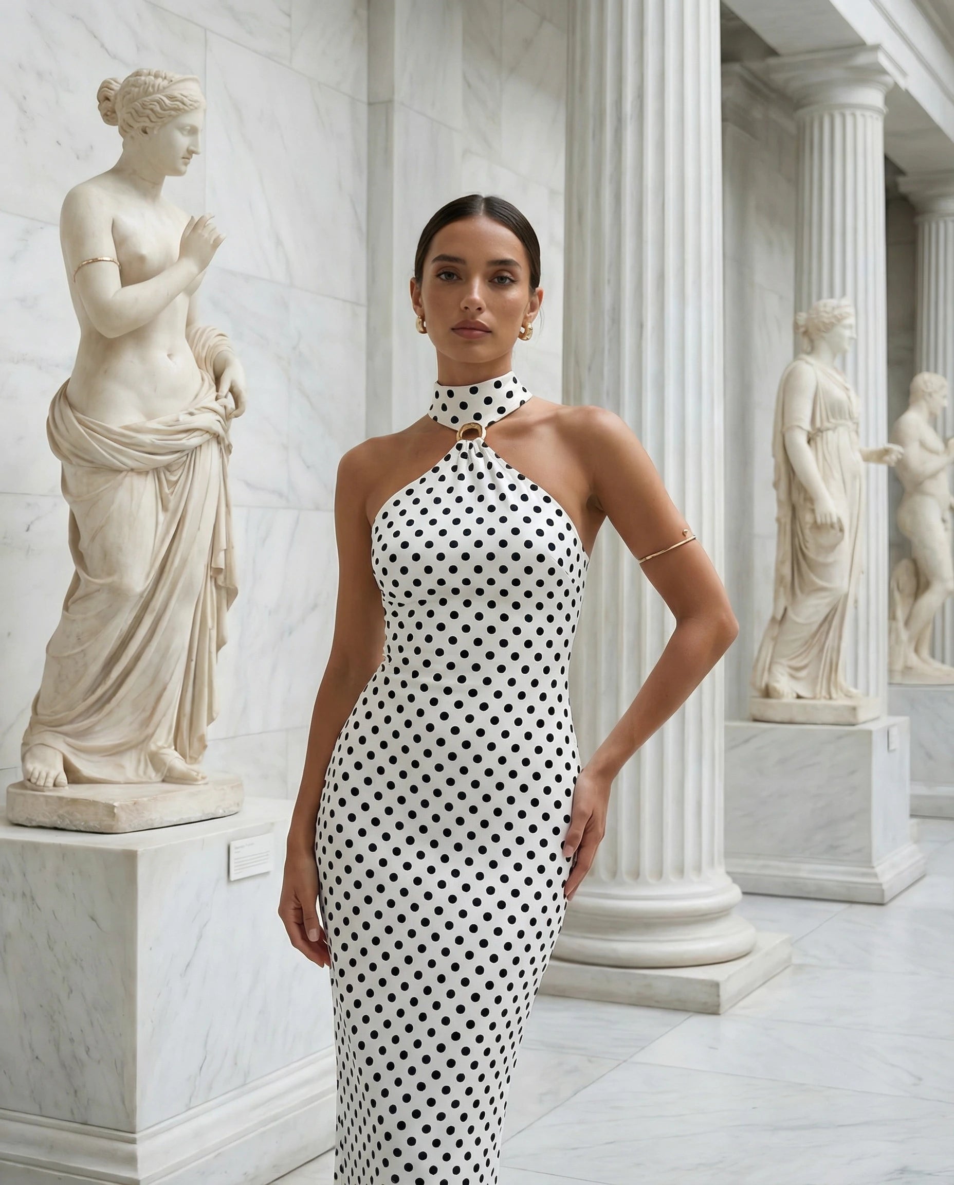 Clara polka maxi dress