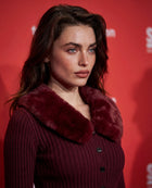 Adrielle cardigan in faux fur - burgundy