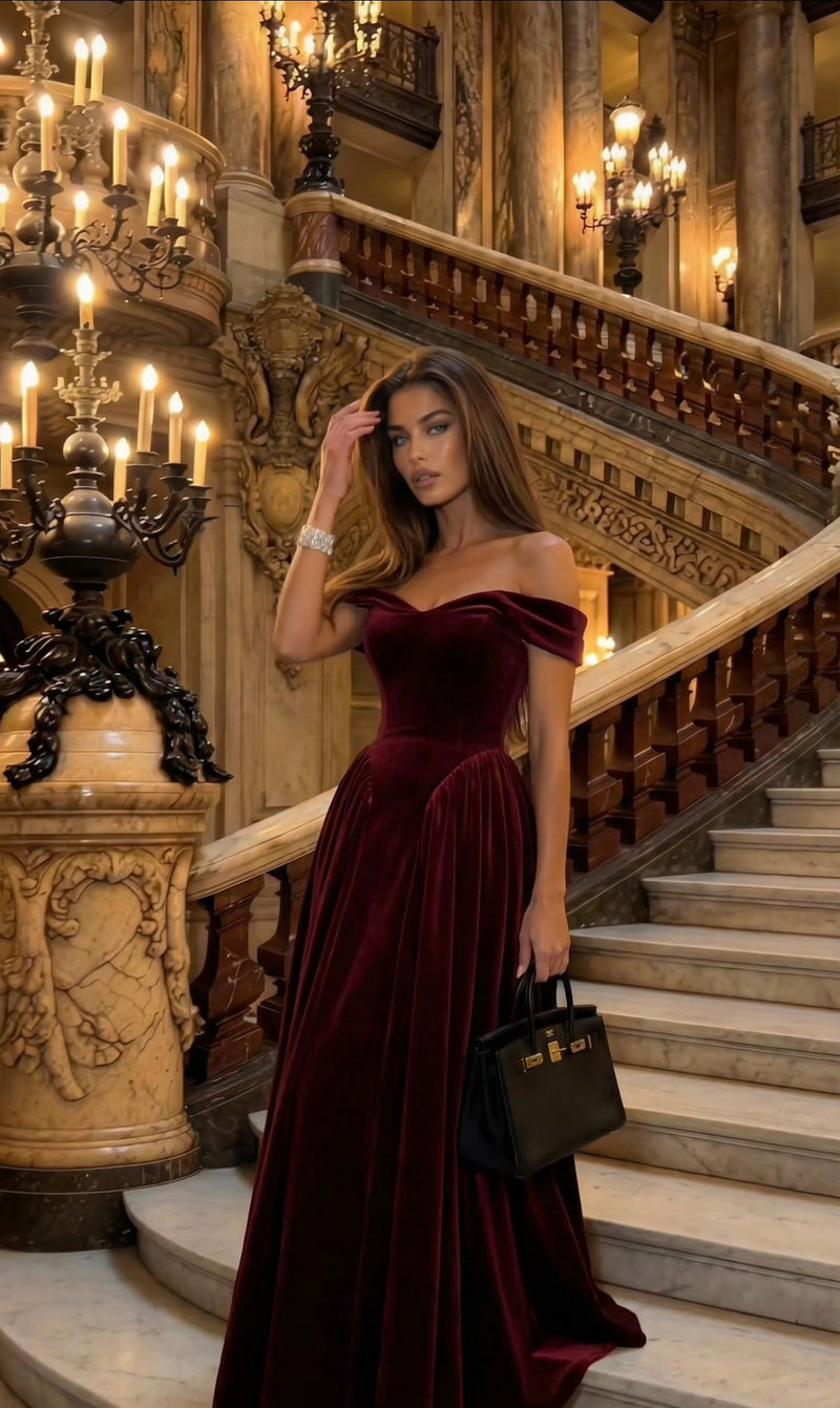 Diana maxi dress in rich velvet