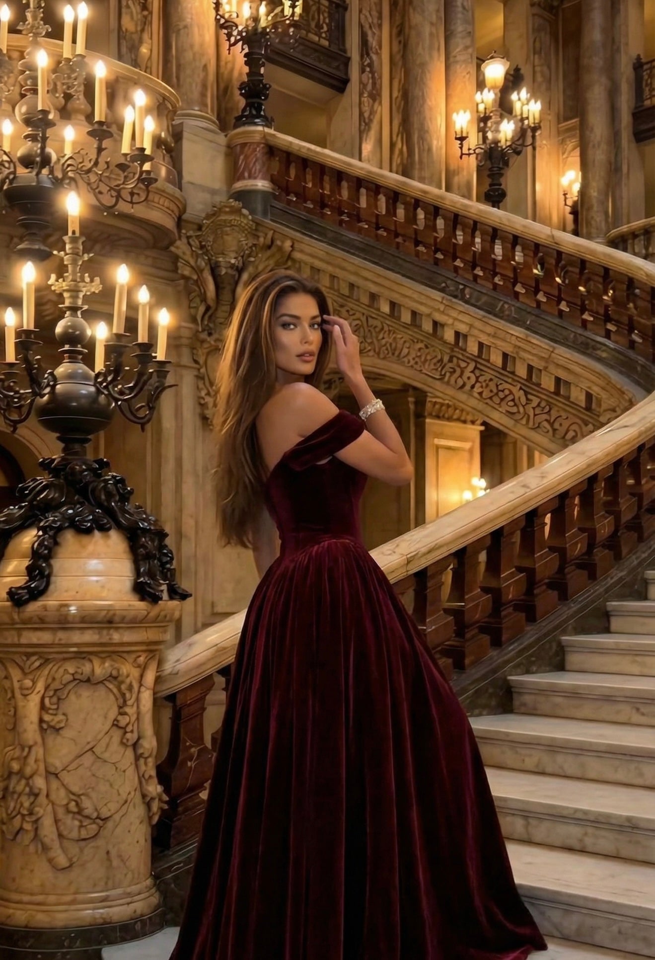 Diana maxi dress in rich velvet