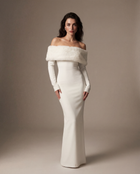 Lea maxi dress in white fur