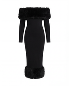Lea maxi dress with faux fur