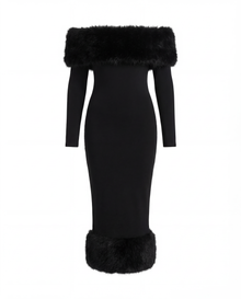 Lea maxi dress with faux fur