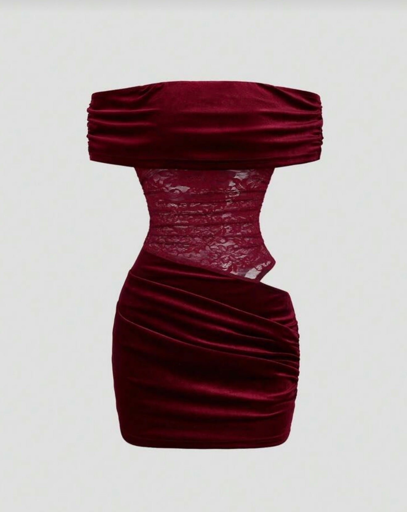 Leyla mini dress in lace & velvet