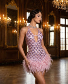 Britney mini dress with feathers