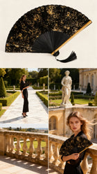 GOLDEN dust holding fan