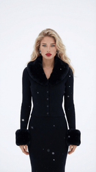 Adrielle cardigan fur black
