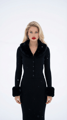 Adrielle cardigan fur black