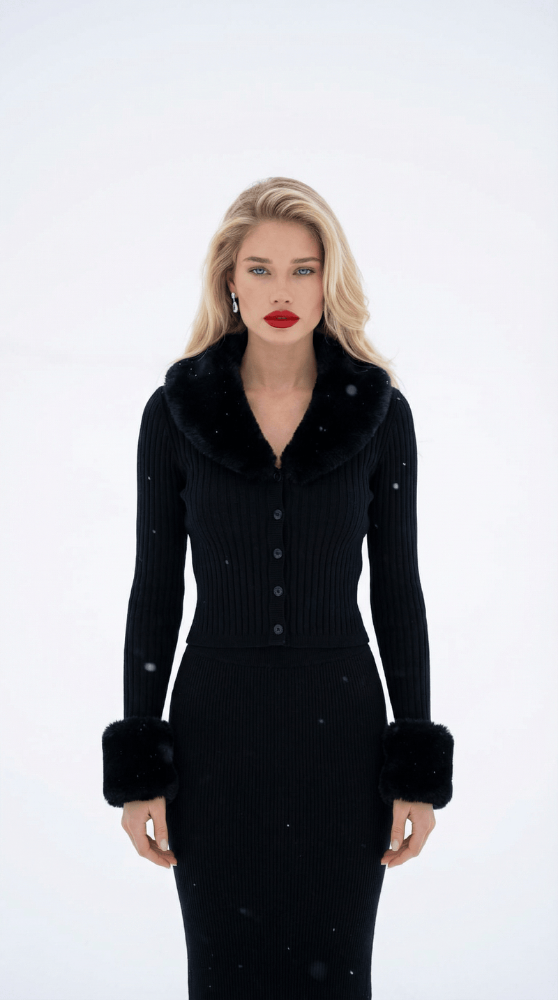 Adrielle cardigan fur black