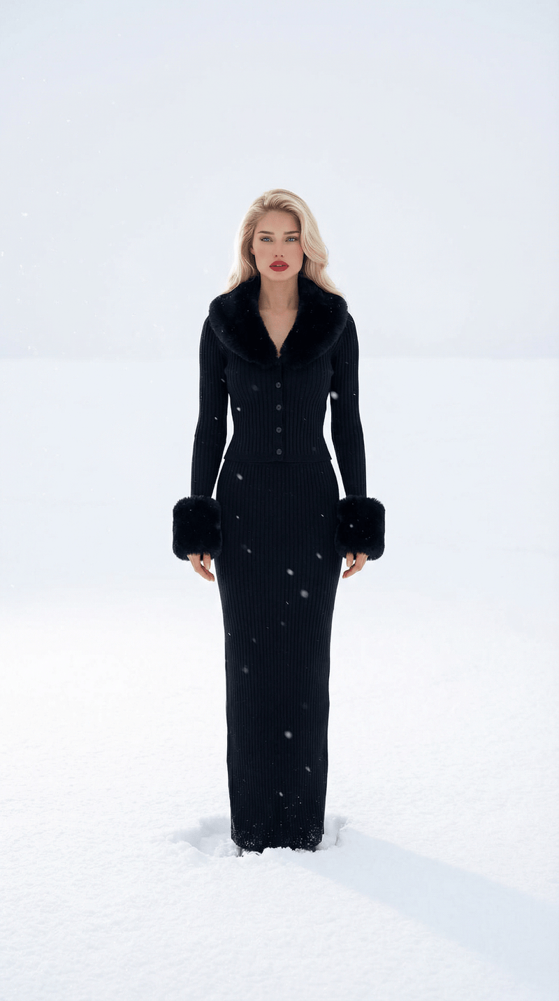 Adrielle cardigan fur black