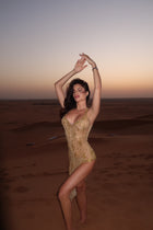 REGINA midi dress - gold