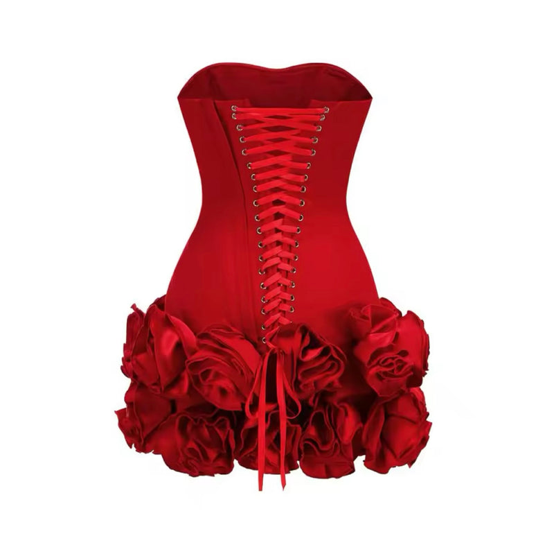ROSA corset dress - red