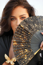 GOLDEN dust holding fan