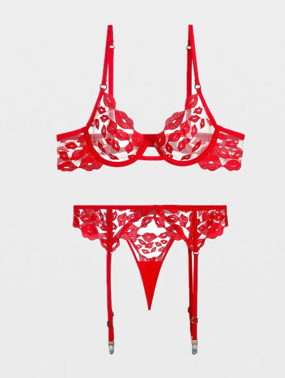 50 SHADES OF RED lingerie set